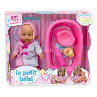 Кукла LOKO TOYS Le Petit Bebe с ванночкой и купальными аксессуарами 0