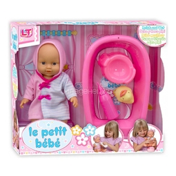 Кукла LOKO TOYS Le Petit Bebe с ванночкой и купальными аксессуарами