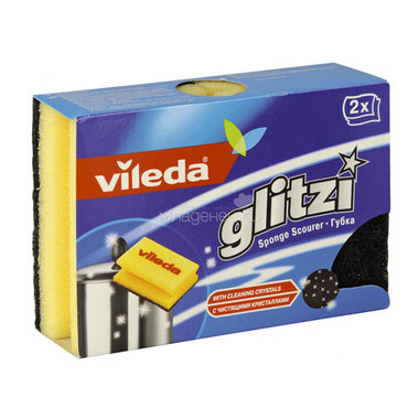 Губка для посуды Vileda Glitzi для кастрюль 2 шт 0