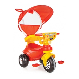 Велосипед трехколесный Pilsan &quot;Happy&quot; с родительской ручкой Красно-желтый
