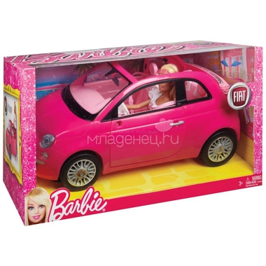 Игровой набор Barbie Розовый Фиат + кукла 3