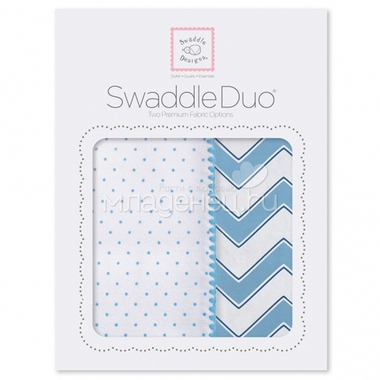 Набор пеленок SwaddleDesigns Swaddle Duo Blue Classic Chevron 0
