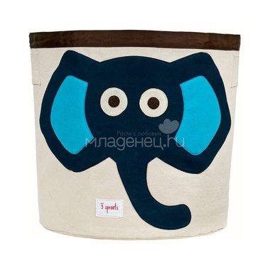 Корзина для хранения 3 Sprouts Синий слонёнок (Blue Elephant) Арт. 67511 0