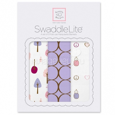 Набор пеленок SwaddleDesigns SwaddleLite Cute & Calm Lavender 0