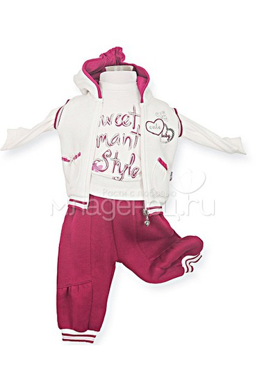 Комплект одежды Estella для девочки, брюки, толстовка, кофта, цвет - Вишневый  0