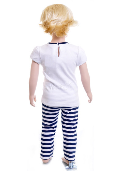 Комплект Дисней Минни футболка с коротким рукавом, штанишки в полоску, для девочки, белый  1