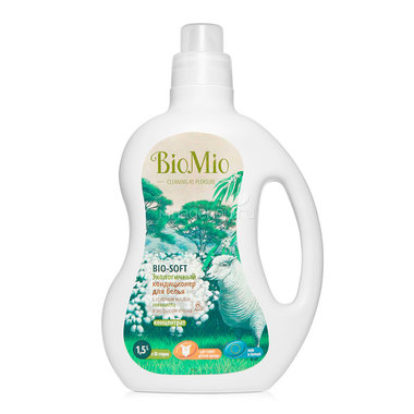 Экологичный кондиционер для белья BioMio 1500 мл. с эфирным маслом корицы и экстрактом хлопка 1,5 л 0