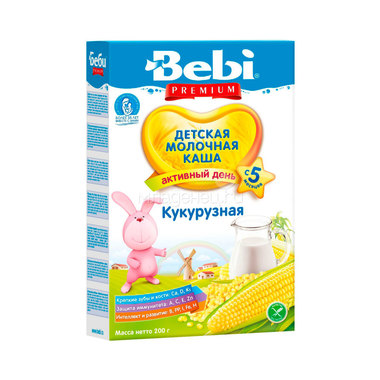 Каша Bebi Premium молочная 200 гр Кукурузная (c 5 мес) 0