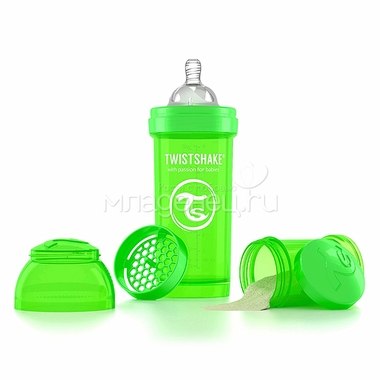 Бутылочка Twistshake 260 мл Антиколиковая (с 0 мес) зеленая 3