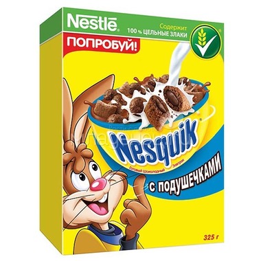 Готовые завтраки Nestle 325 гр Подушечки шоколадные NESQUIK 0