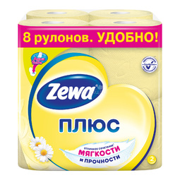 Туалетная бумага Zewa ПЛЮС Ромашка 2-слойная 8 шт