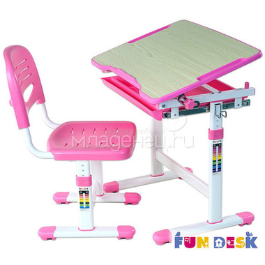 Набор мебели FunDesk PICCOLINO парта и стул Pink 0