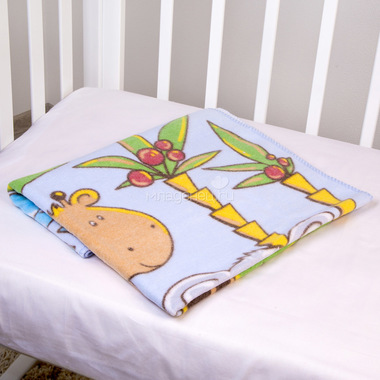 Одеяло Baby Nice байковое 100% хлопок 85х115 У озера (голубой, розовый, желтый) 7