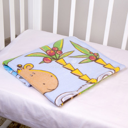 Одеяло Baby Nice байковое 100% хлопок 85х115 У озера (голубой, розовый, желтый)