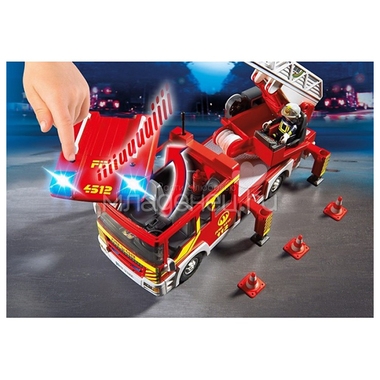 Игровой набор Playmobil Пожарная машина с лестницей со светом и звуком 4