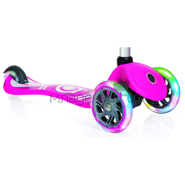 Самокат Globber Primo Fantasy с 3 светящимися колесами Logo Neon Pink 8