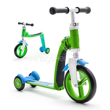 Самокат-беговел Scoot&Ride Highway Baby Plus трансформер Зелено-Голубой 0