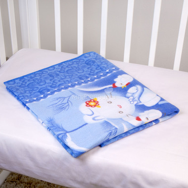 Одеяло Baby Nice байковое 100% хлопок 100х140 Зайка на луне (голубой, розовый, зеленый) 4