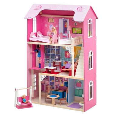 Кукольный домик PAREMO Муза: 16 предметов мебели, лестница, лифт, качели 1