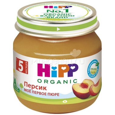 Пюре Hipp фруктовое 80 гр Персик (с 4 мес) 0