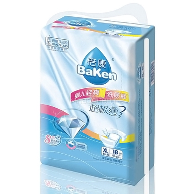 Подгузники BaKen Premium ультратонкие 12+ кг (18 шт) Размер XL 0