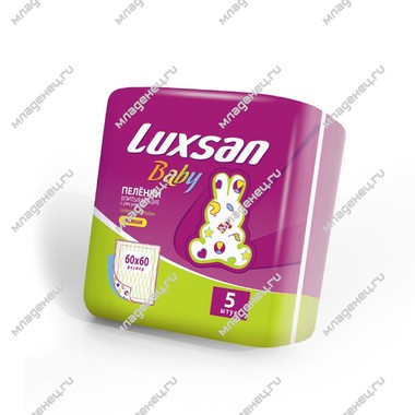Пеленки Luxsan Baby с рисунком 60х60 см (5 шт) 0