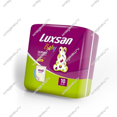 Пеленки Luxsan Baby с рисунком 60х60 см (10 шт) 0