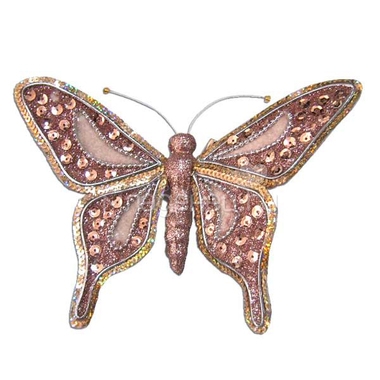 Украшение елочное Winter Wings Бабочка, 1 штука, 19 см, в пакете, розовая 0
