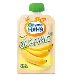 Пюре Фрутоняня Organic фруктовое 90 гр Банан (с 6 мес)