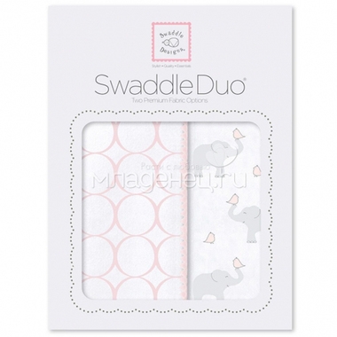 Набор пеленок SwaddleDesigns Swaddle Duo PP Elephant & Chickies Mod Duo 0