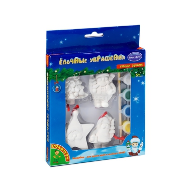 Наборы для творчества BONDIBON Ёлочные украшения (Деда Мороз, снеговик, звезда и елочка) 0