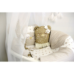 Комплект постельного белья ByTwinz для круглой кроватки с игрушками Друзья коричневый