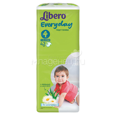 Подгузники Libero Everyday Size 4 (7-18кг) 42 шт. 0