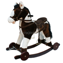 Качалка-Лошадка Pituso Fandango с колесами Белый с коричневым