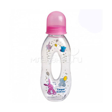 Бутылочка Canpol Babies с силиконовой соской С отверстием 250 мл (с 6 мес) розовая 0