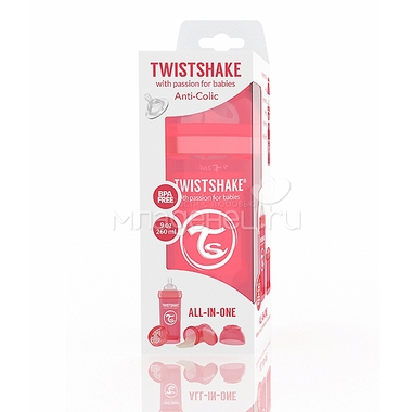 Бутылочка Twistshake 260 мл Антиколиковая (с 0 мес) персиковая 2