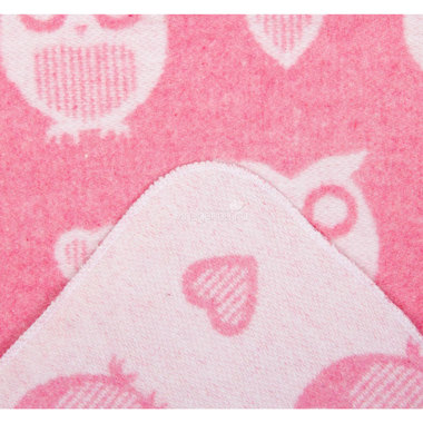 Одеяло Споки Ноки хлопковое подарочная упаковка Совы и сердечки Розовый 2
