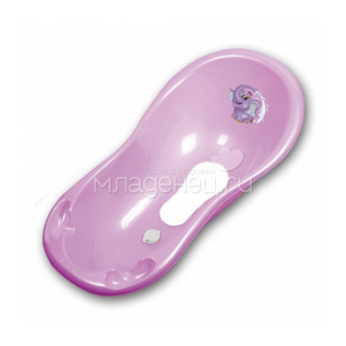 Ванночка детская Maltex Слоник Цвет - розовый (со сливом) с антискользящим ковриком 84 см 0