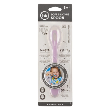 Ложка Happy Baby Для кормления Soft silikon Spoon (c 6 мес) фиолетовая 1