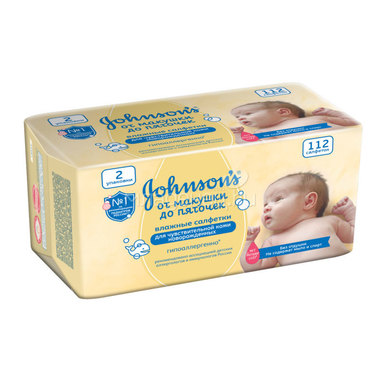 Салфетки влажные Johnson's baby От макушки до пяточек без отдушки 112 шт. 0