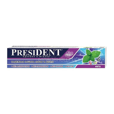 Зубная паста для детей President Teens, Мята 12+, 50 мл 0
