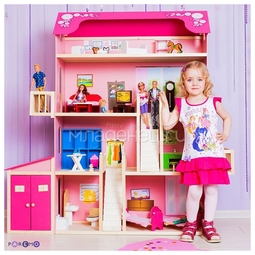 Кукольный домик PAREMO Нежность: 28 предметов мебели, 2 лестницы, гараж