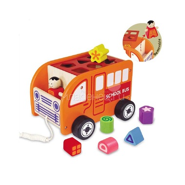 Развивающая игрушка I`m Toy Сортер-каталка Автобус 0