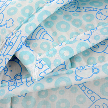 Одеяло Baby Nice стеганное файбер 200силиконизированный 105х140 Мишки и жирафы (бежевый, голубой) 3