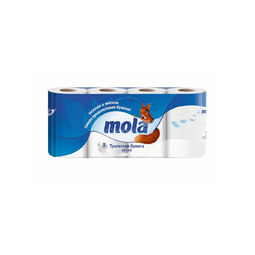 Туалетная бумага MOLA белая (2 слоя) 8 шт