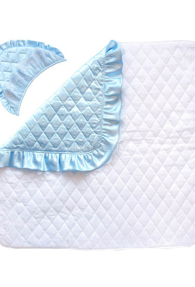 Конверт-одеяло на выписку Baby nice Бейби Найс с декоративной резинкой-фиксатором, цвет голубой  1