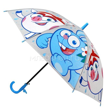 Зонт Играем вместе прозрачный Смешарики, диаметр 50 см 0