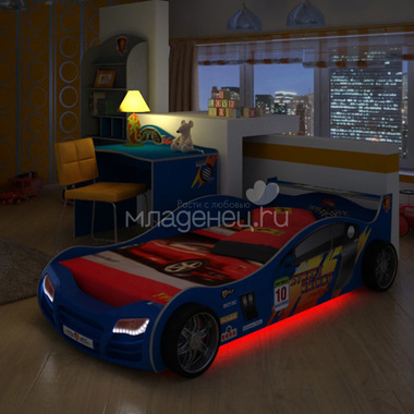 Кровать-машинка Grifon Style R800 Mini night light Синий 2