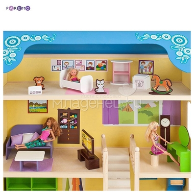 Кукольный домик PAREMO Лира: 28 предметов мебели, 2 лестницы, гараж 8