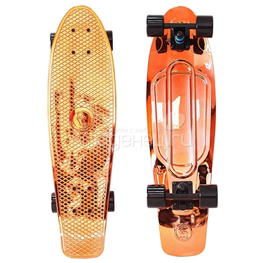 Скейтборд Y-SCOO Big Fishskateboard metallic 27" винил 68,6х19 с сумкой Orange/Black 0
